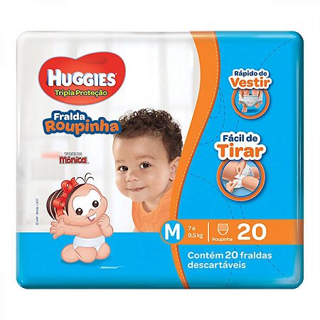 Fralda monica jumbo veste facil med 20un