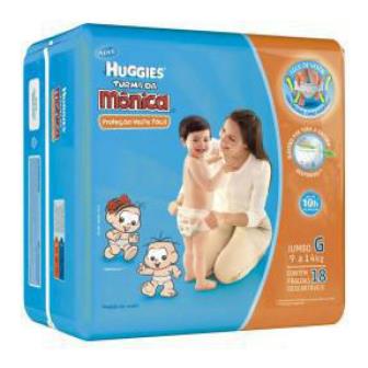 Fralda huggies turma da monica veste facil g 18 unidades