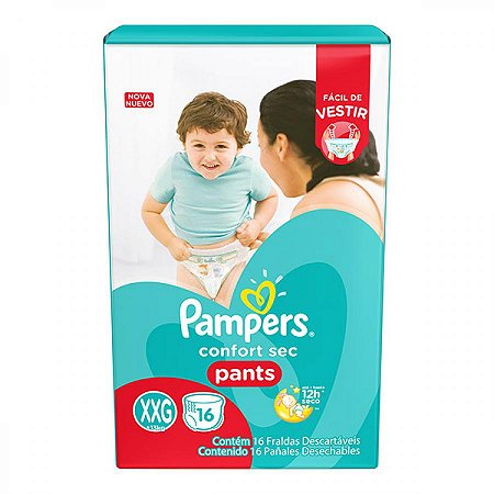 Fralda pampers confort sec pants xxg c/16