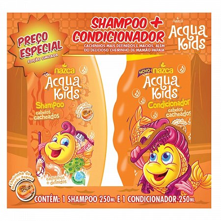 Shampoo + condicionador infantil acqua kids cacheados 250ml