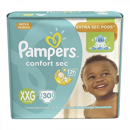 Pampers fralda confort sec xxg 30 unidades