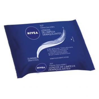 Lenco demaquilante nivea 4 em 1 creme care 25 unidades