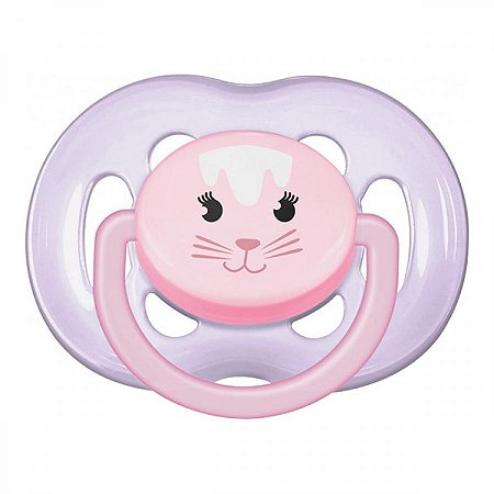 Chupeta rosa gato freeflow 6-18m rosa