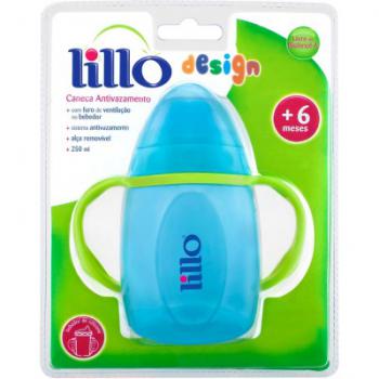 Caneca antivazamento design azul lillo 250ml