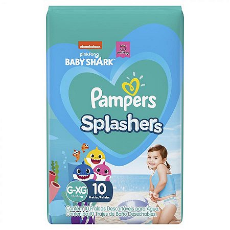 Fralda pampers splashers g/xg 10 unidades