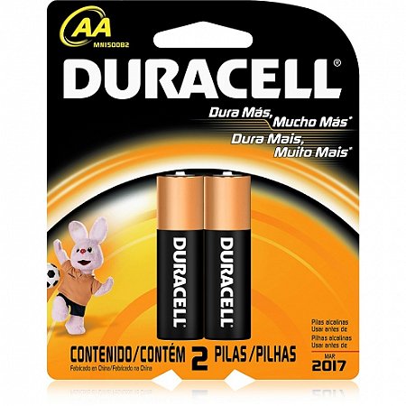 Pilha duracell aa pequena com 2 unidades