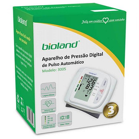 Aparelho de pressao digital automatico de pulso bioland 3005