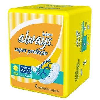 Absorvente always basico suave sem abas 8