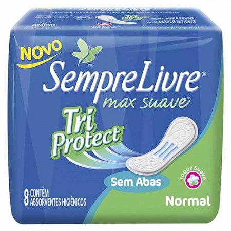 Absorvente sempre livre triprotecao suave sem abas 8 unidades