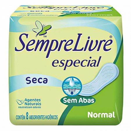 Absorvente sempre livre normal especial malha seca com abas 8 unidades