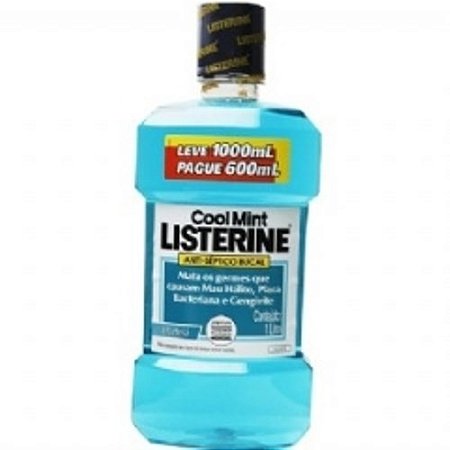 Solucao bucal listerine cool mint leve 1000ml e pague600ml