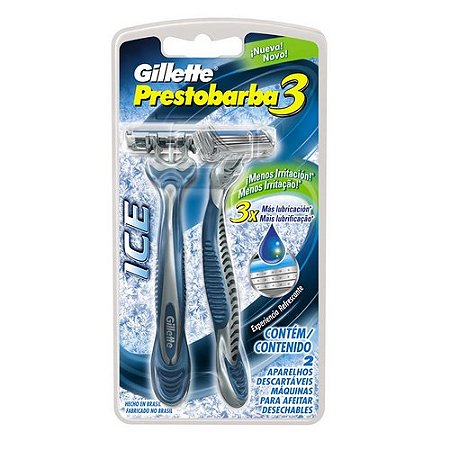 Aparelho de barbear prestobarba 3 ice com 2 unidades