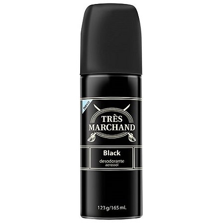 Desodorante tres marchand black aerosol 90g