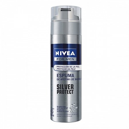 Espuma de barbear nivea silver protect 200ml