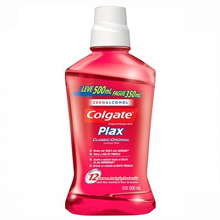 Solucao bucal plax classic leve 500ml e pague 350ml