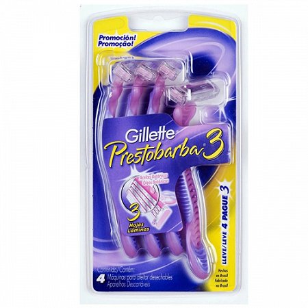 Aparelho de depilacao gillette prestobarba leve 4 pague 3
