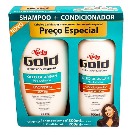 Shampoo + condicionador niely gold oleo de argan 200ml