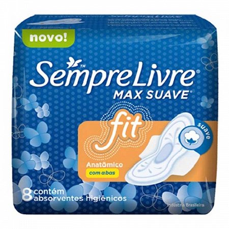Absorvente sempre livre fit com abas com 8 unidades cobertura seca
