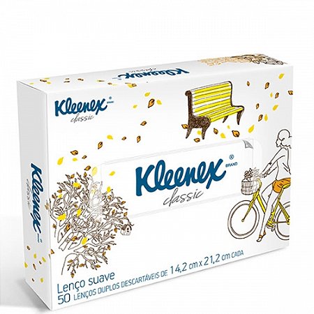 Lenco de papel kleenex com 50 folhas