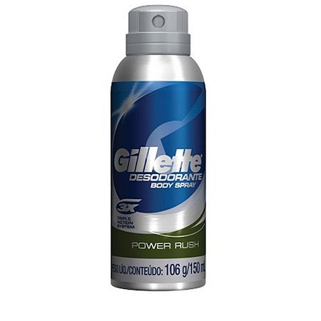 Desodorante gillettete aerosol power rush 150ml