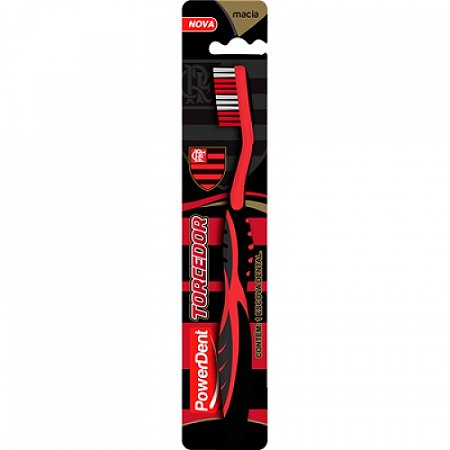 Escova dental powerdent torcida do flamengo com 1 unidade