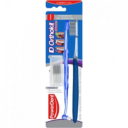 Kit escova dental id orthokit cilindrico 3mm powerdent