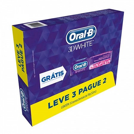 Creme dental oral-b 3d white leve 3 pague 2