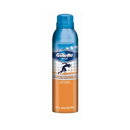 Desodorante gillette aerosol jato seco sport triump 93g
