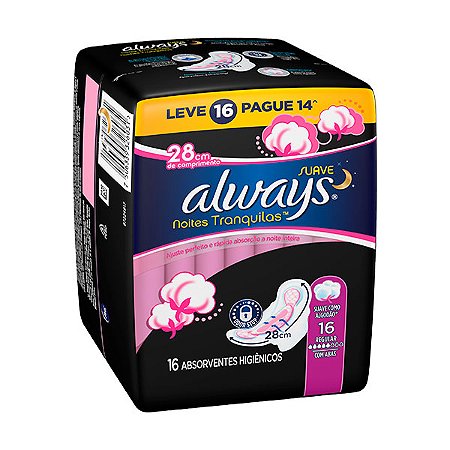 Absorvente always pink noturno lv16pg14