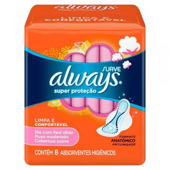 Absorvente always super protecao seca com abas 8 unidades