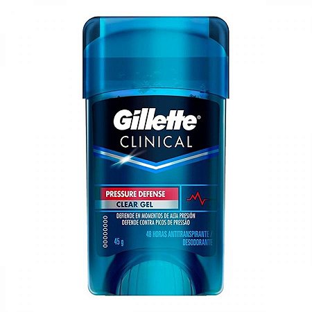 Desodorante stick .gillette clinical clear gel pressure defense 45g