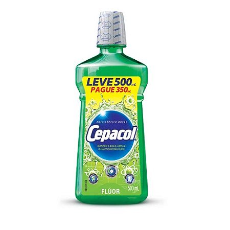 Solucao bucal cepacol fluor leve 500ml e pague350ml