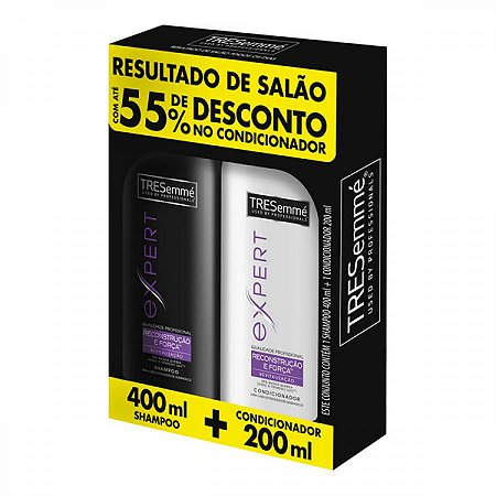 Kit shampoo + condicionador tresemme recontrucao forca 400ml+200ml