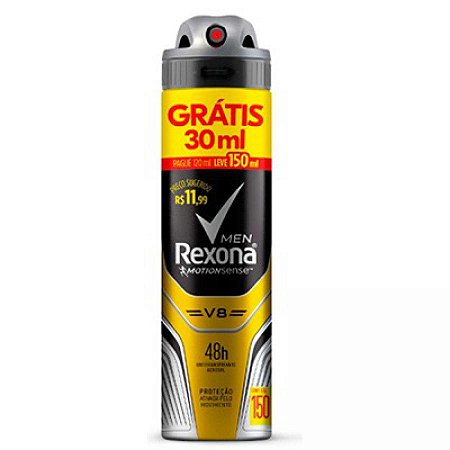 Desodoranterexona v8 masc aer 150+30ml