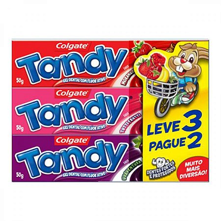 Creme dental tandy sabores 50g leve 3 pague 2