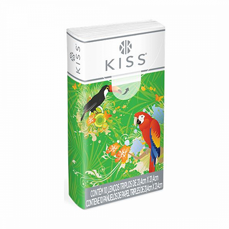 Lenco de papel kiss de bolso com 10 unid