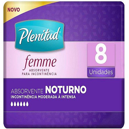 Absorvente plenitud femme adulto noturno - com 8 unidades