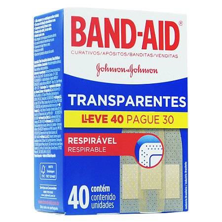 Curativos band-aid transparentes leve 40 pague 30
