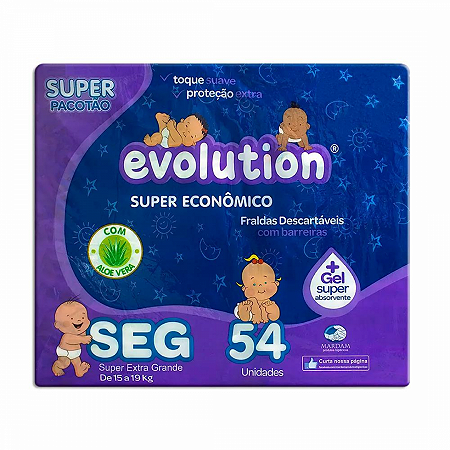 Fralda evolution seg com 54 unidades