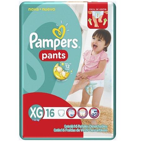 Fralda pampers pants com 16 unidades xg
