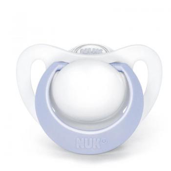 Chupeta nuk genius com bico de silicone ortodontico tamanho 1 azul