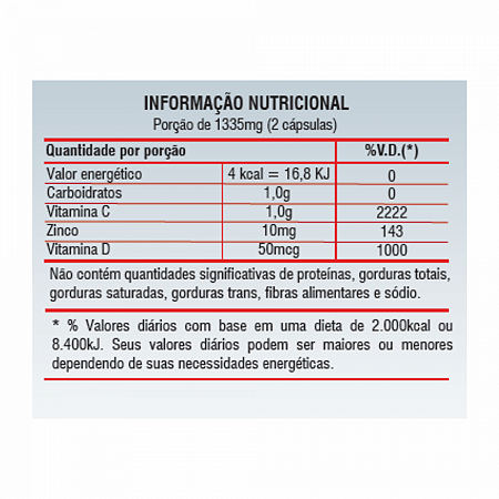 Vitaminas c+d+zinco com 30 comprimidos efervescentes