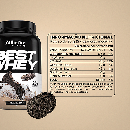Best whey cookies & cream 900g