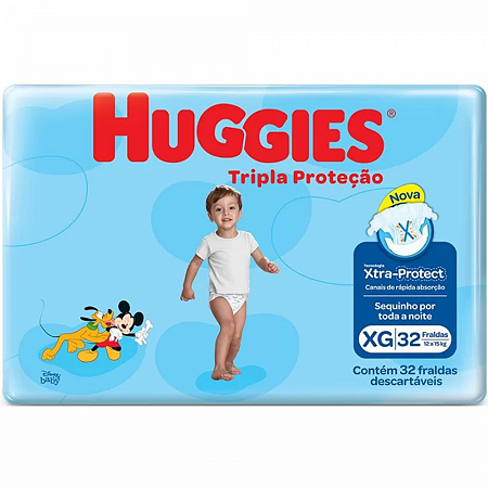 Fralda huggies tripla protecao xg 32 unidades