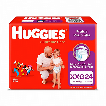 Fralda huggies supreme roupinha mega xxg 24 unidades
