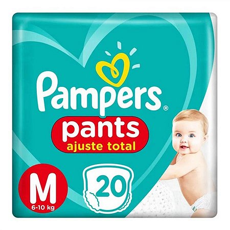 Fralda pampers pants ajuste total m 20 unidades