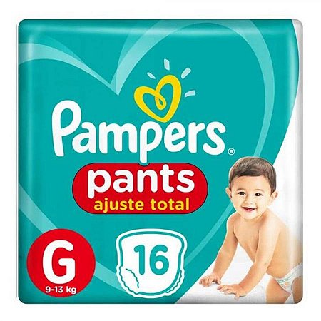 Fralda pampers pants ajuste total g 16 unidades