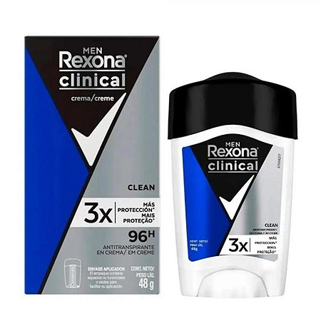 Desodorante rexona creme antitranspirante clinical men 48g