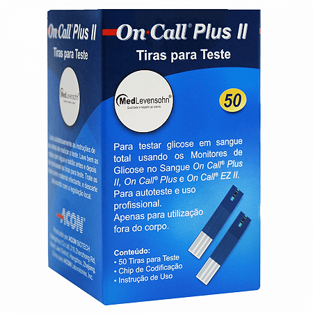 Tiras reagentes para monitor de glicose on call com 50 tiras