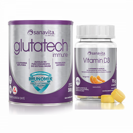 Pack imunidade glutatech 300g+2 vitamin d3